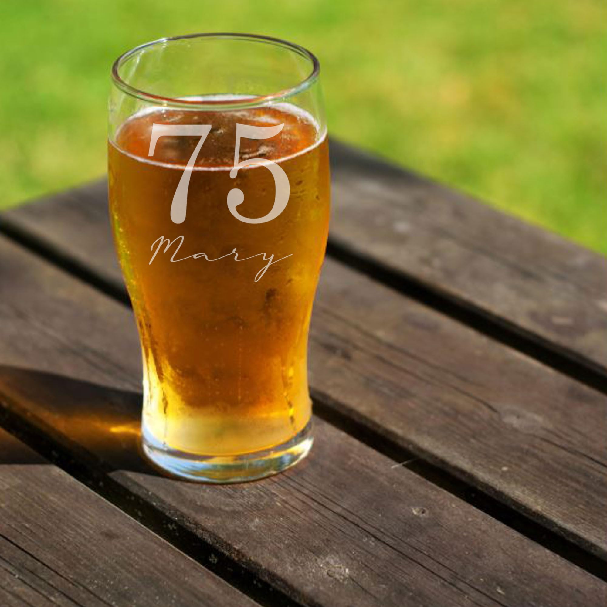 Personalised 75th Birthday Pint Glass with Name